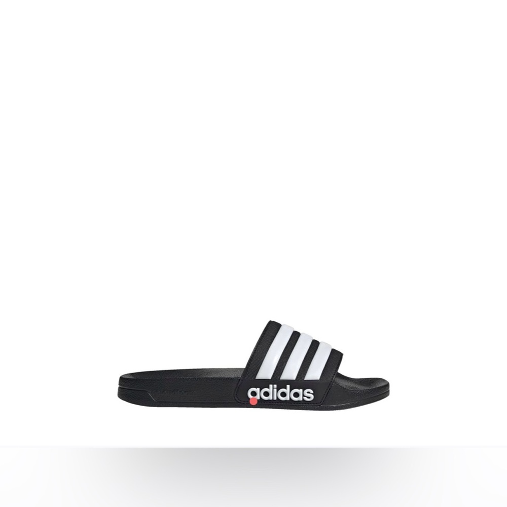 NWT Adidas Black & White Unisex Adilette Shower Slip On Slides Womens Size 9
